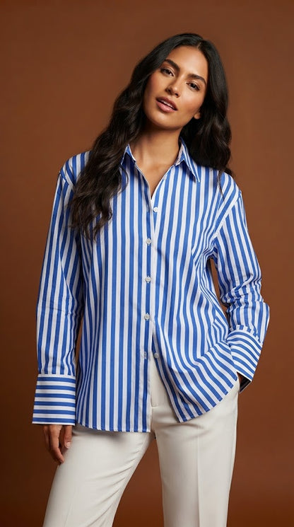 Blusa rayas azul / ANB26003