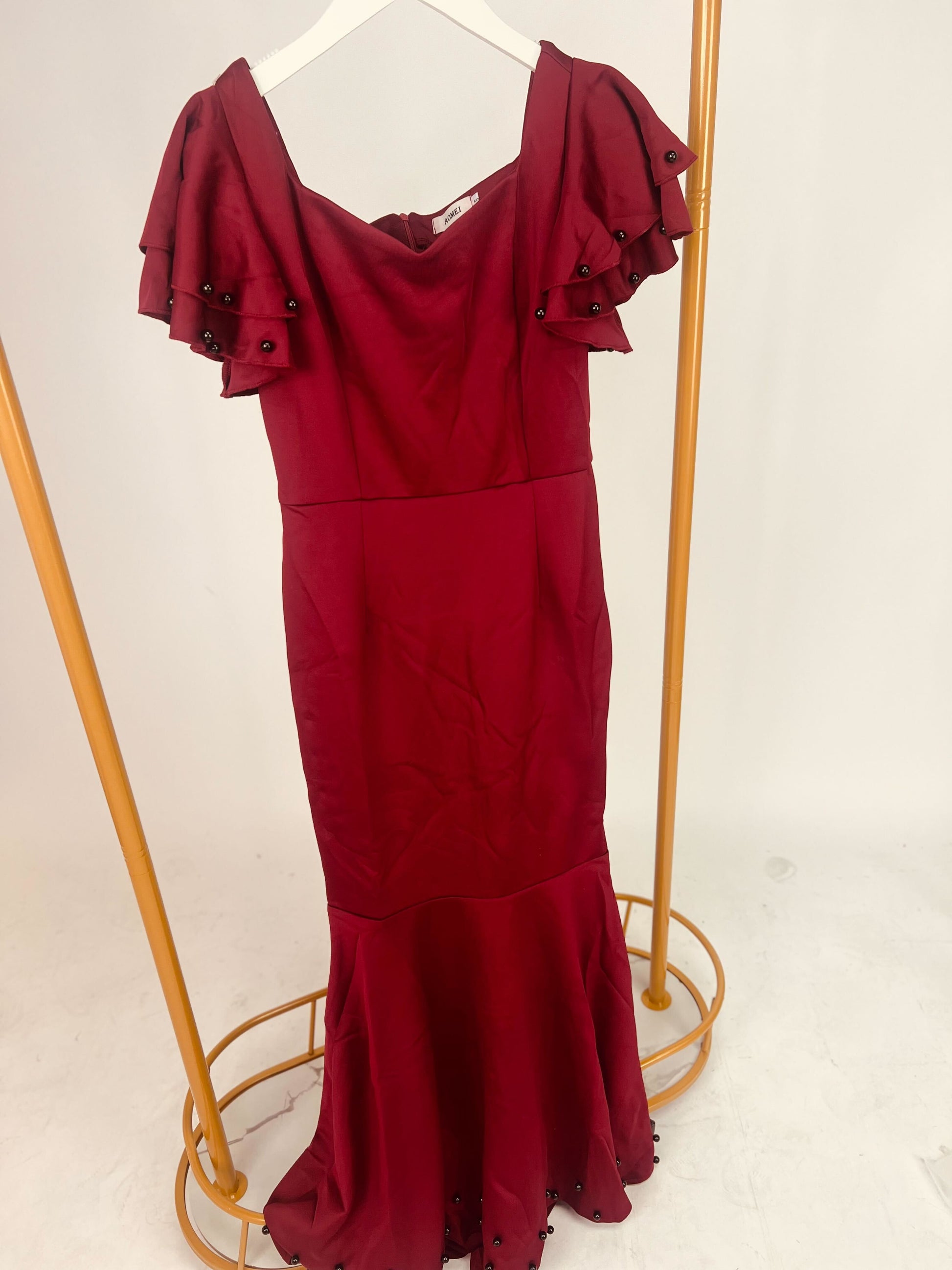 Vestido elegante de sirena de manga corta para mujer / AO23 image 2