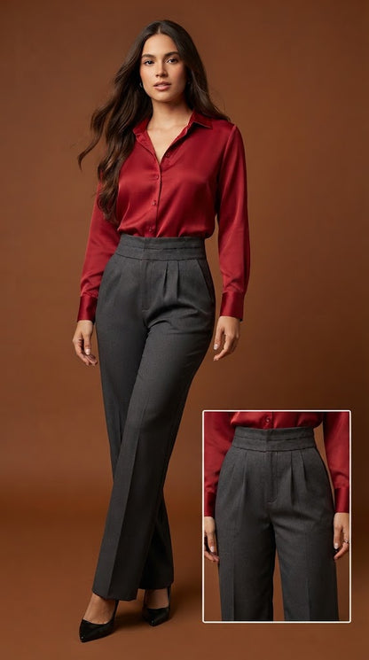 Pantalón doble tiro alto / P191