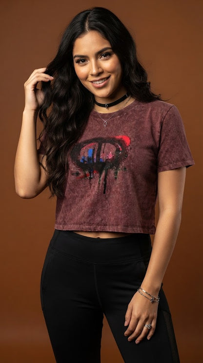 Top vino con diseño redondo / P254