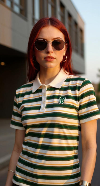 Polo rayado con cuello blanco / P278 image 0