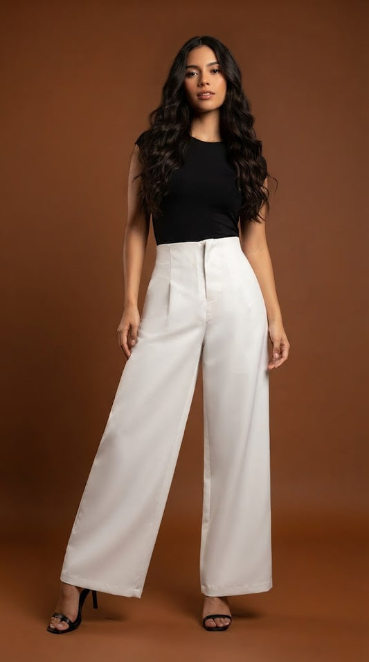 Pantalón Blanco Palazzo Clásico / ANE1001-55