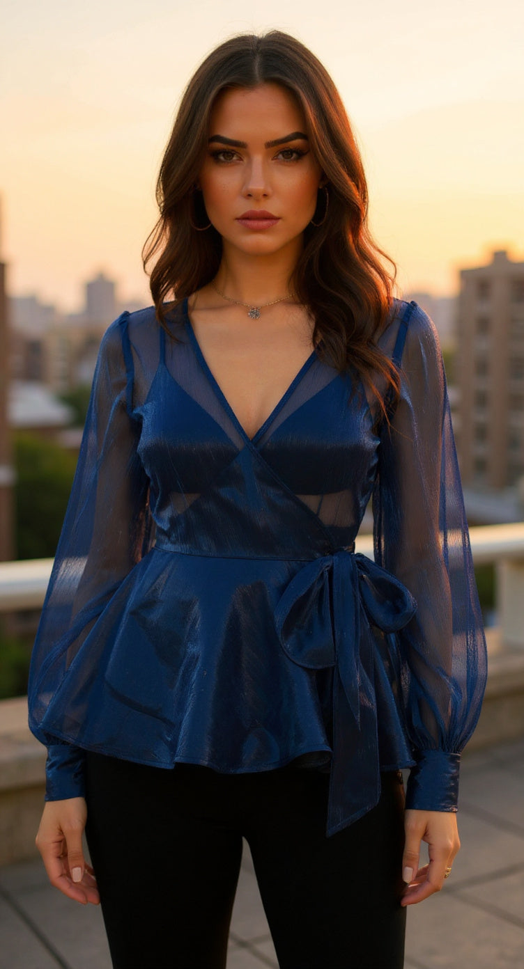 Blusa azul marino /AO102 image 0