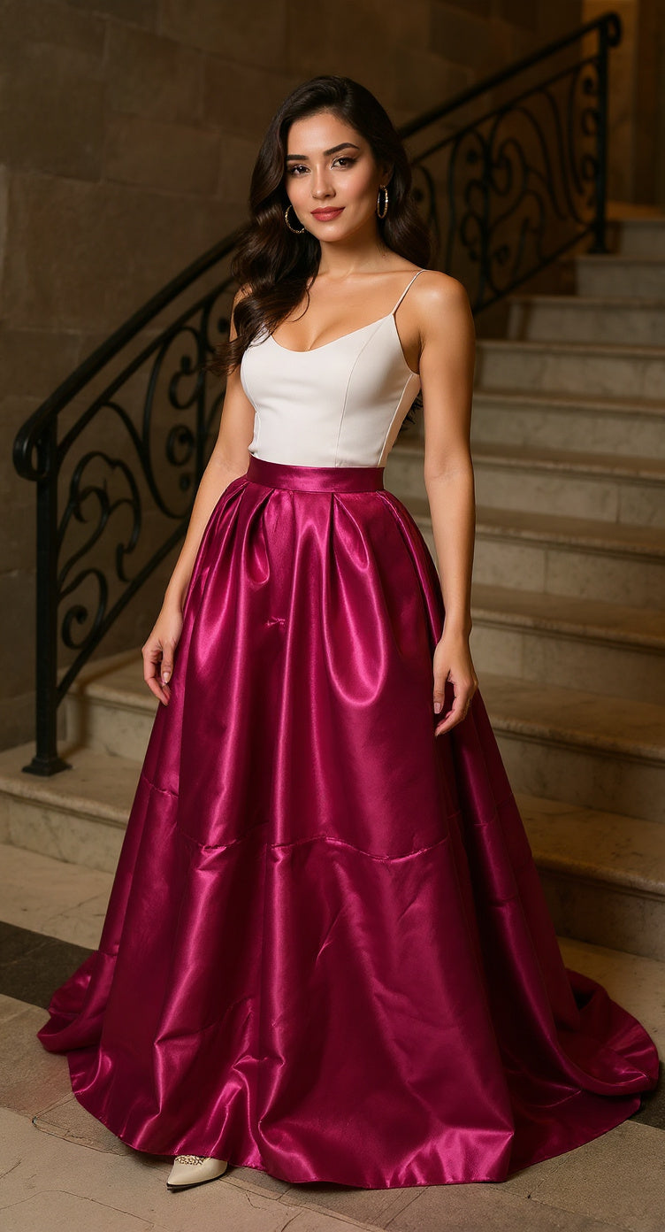 Falda maxi satinada AOMEI / AO64 image 3