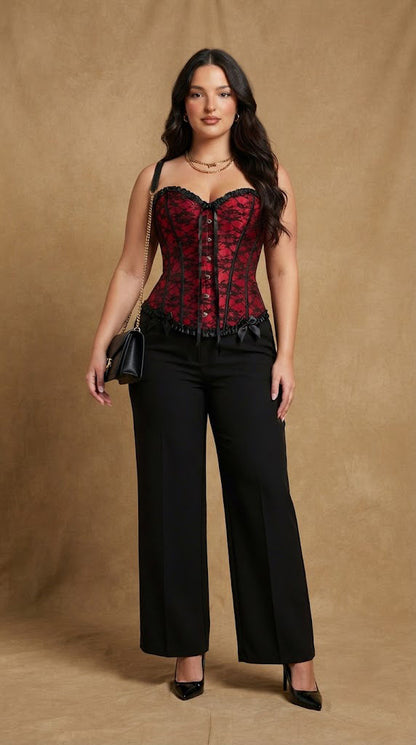 Corset Rojo con Negro / CB15