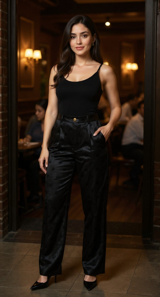 Pantalón gris oscuro estampado / P50 image 0