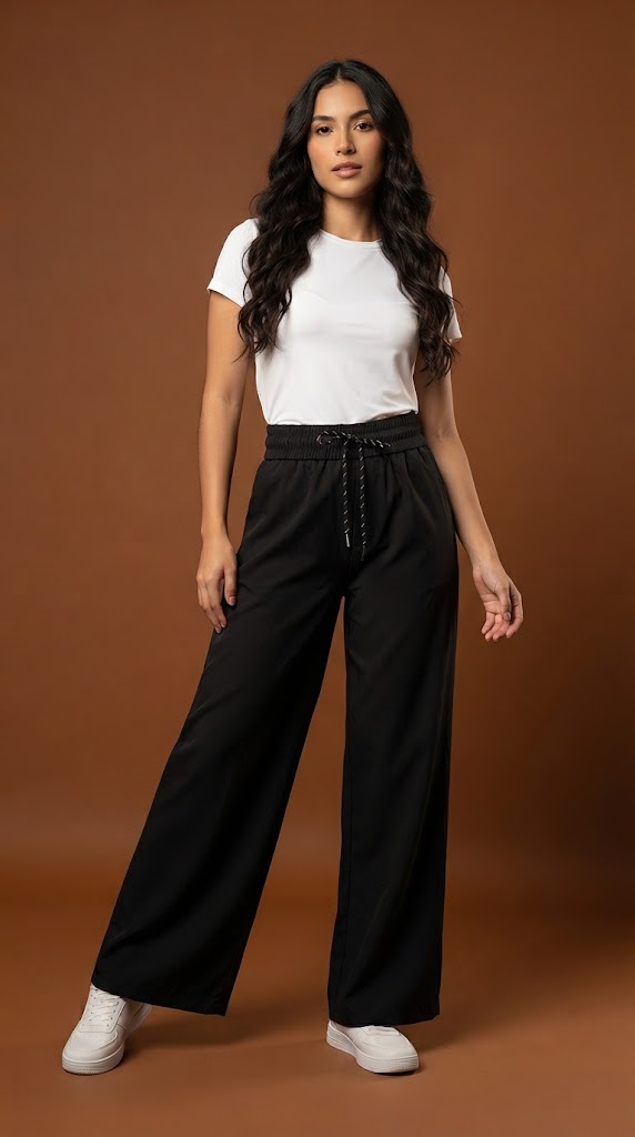 Pantalón Palazzo Negro Clásico / ANE1001-43