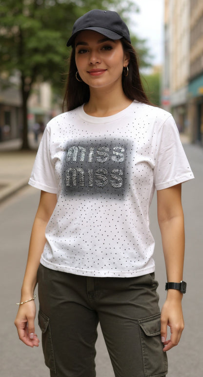 Camiseta blanca “Miss” / P378 image 1