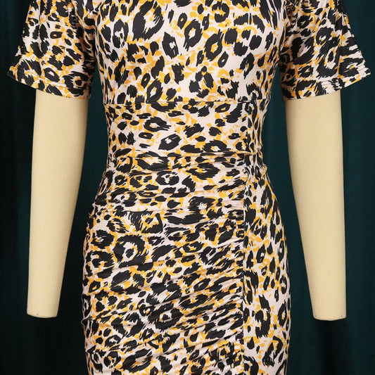 Vestido animal print largo con abertura AOMEI / AO76 image 1