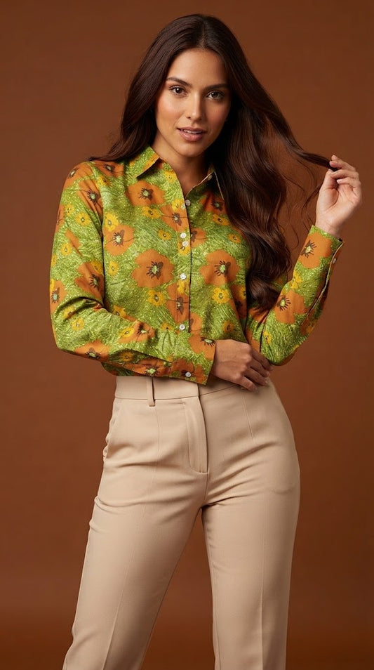 Blusa floral verde / ANB01