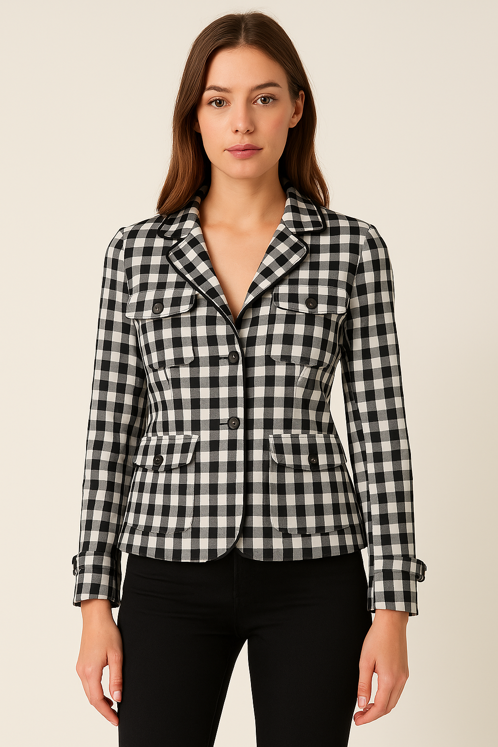 Blazer estampado blanco y negro / P68 image 0