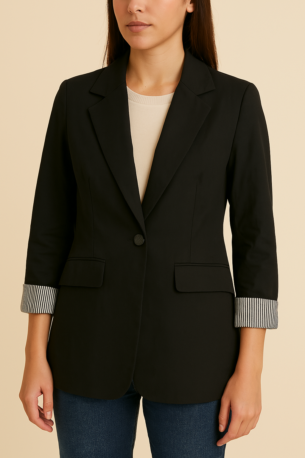 Blazer negro clásico liso / P67 image 0