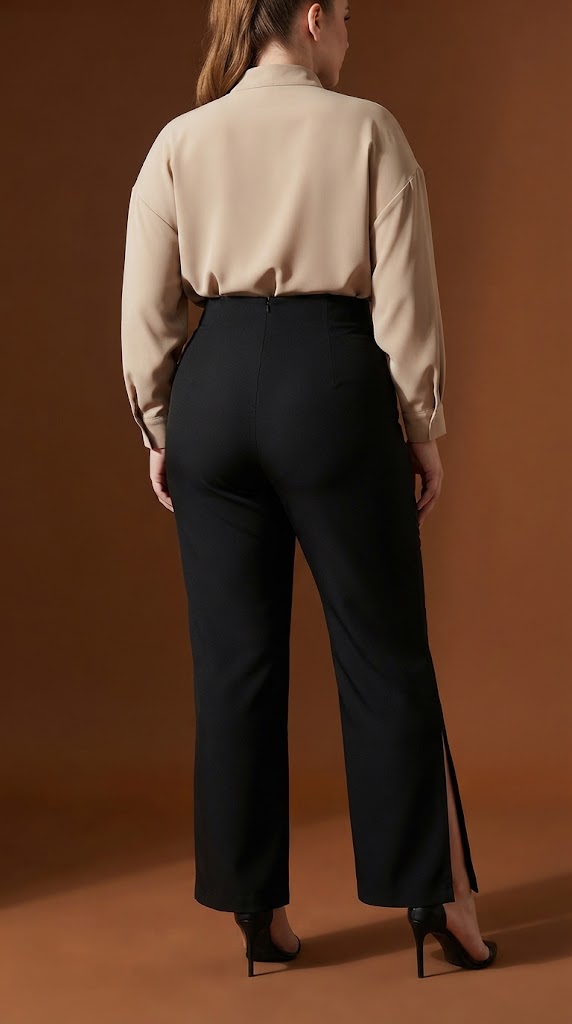 Pantalón negro con detalle dorado / ANE1001-30