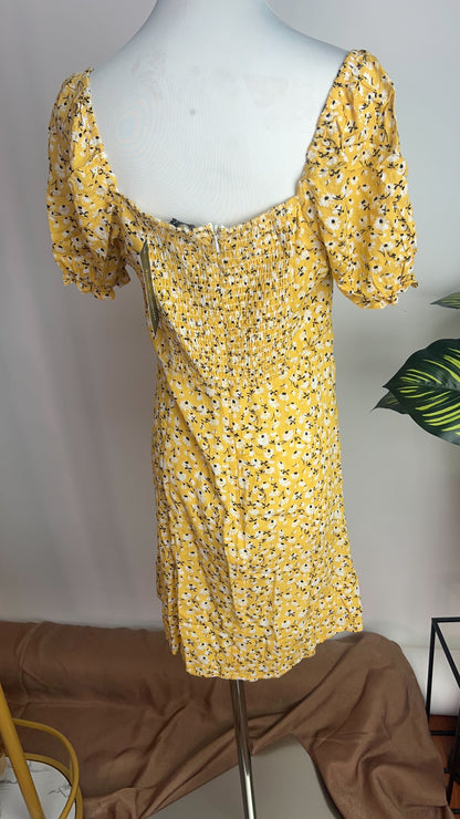 Vestido amarillo floral manga campesina /ANV02 image 6