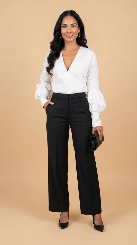 Blusa blanca manga globo / AO147