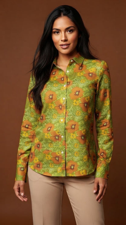 Blusa floral verde / ANB01