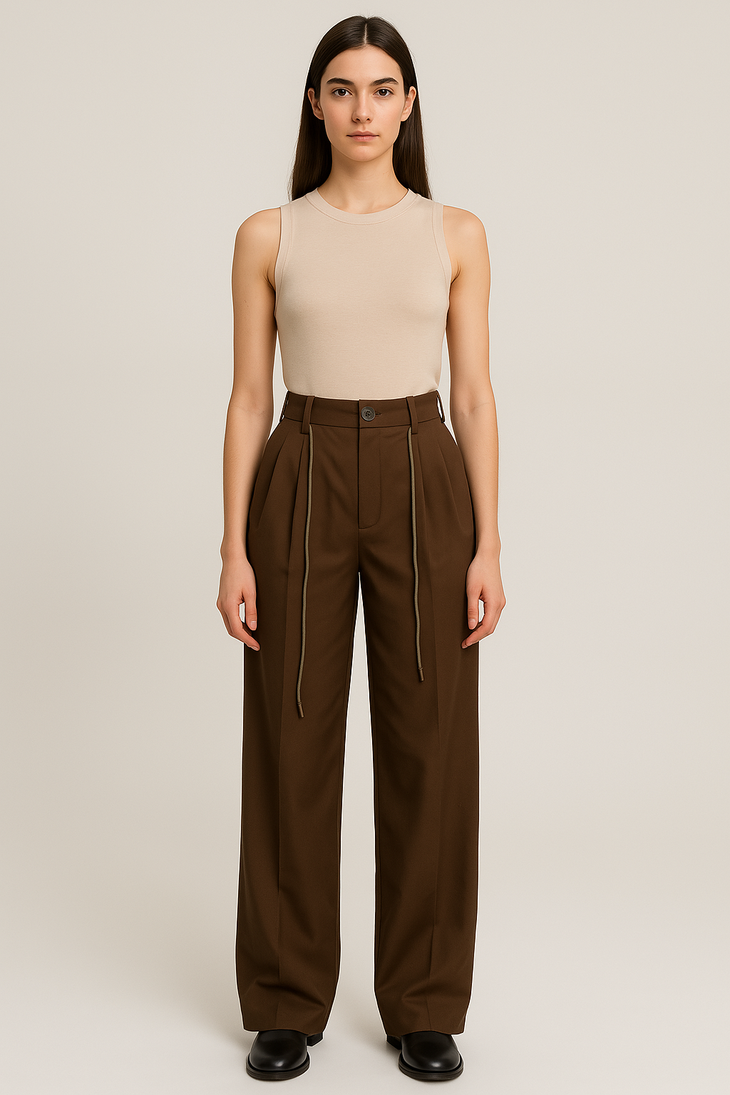 Pantalón recto con caída fluida / P192 image 0