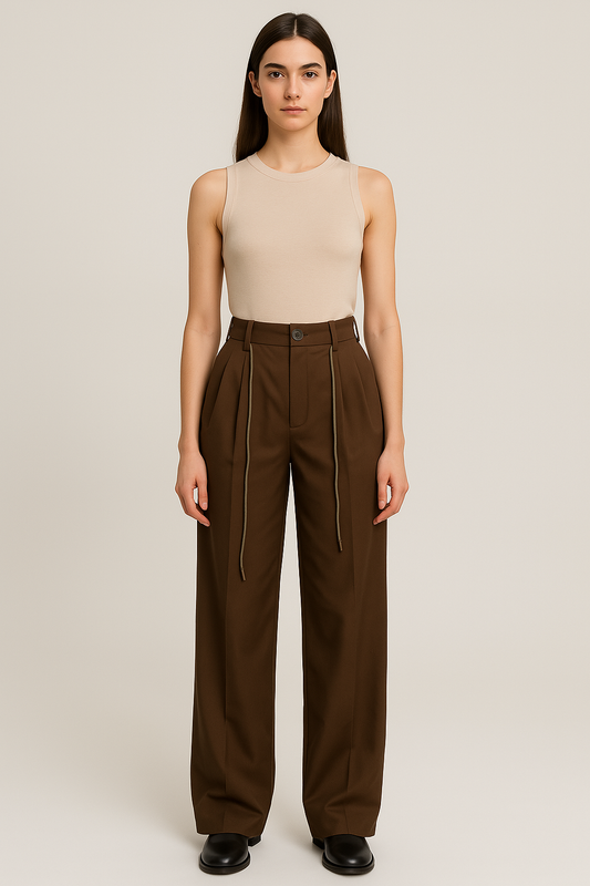 Pantalón recto con caída fluida / P192 image 0