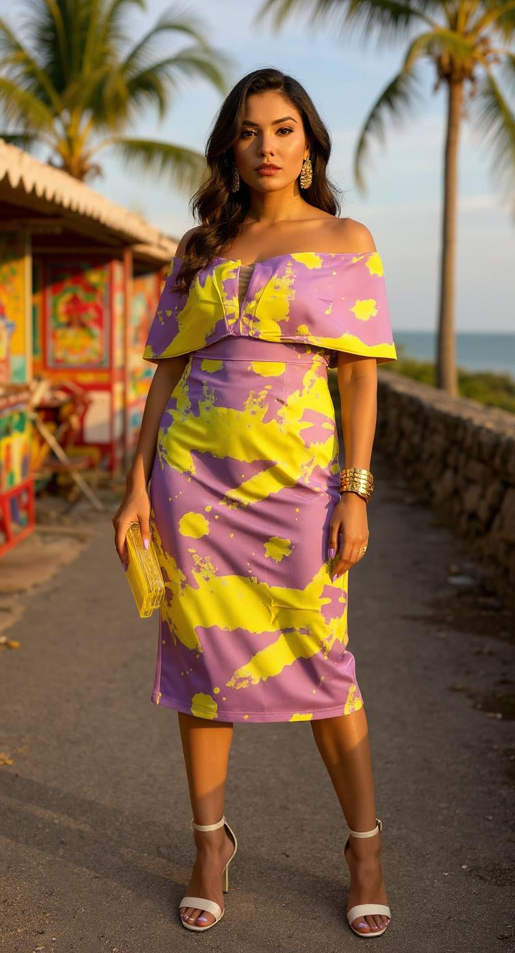 Vestido morado estampado floral AOMEI / AO77 image 0