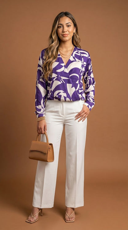Blusa Estampada de Manga Larga / ANB26066