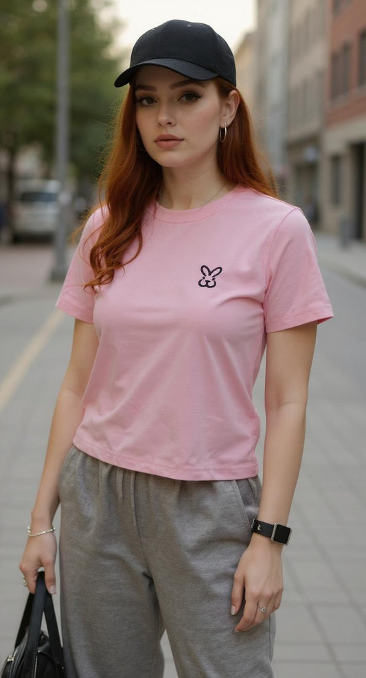 Camiseta rosa con logo pequeño / P300 image 0