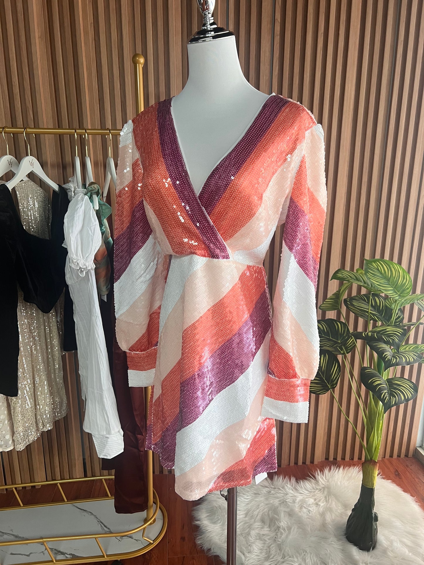 Vestido Lentejuelas Estampado / V7 image 3