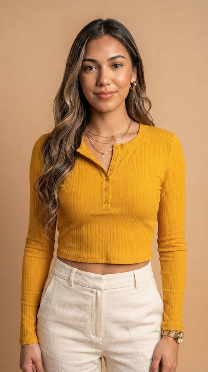 Blusa Amarilla de Manga Larga / ANB26064