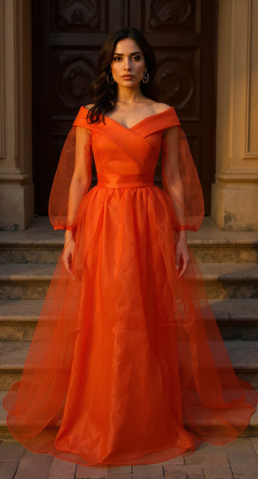 Vestido naranja tul /AO119 image 1
