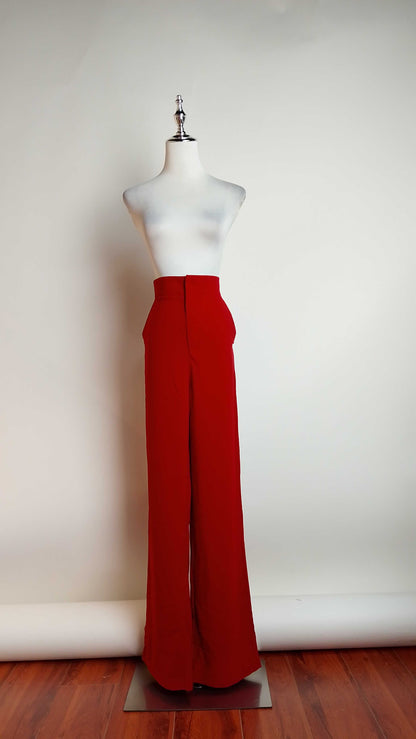 Pantalón wide-leg rojo / ANE1001-75
