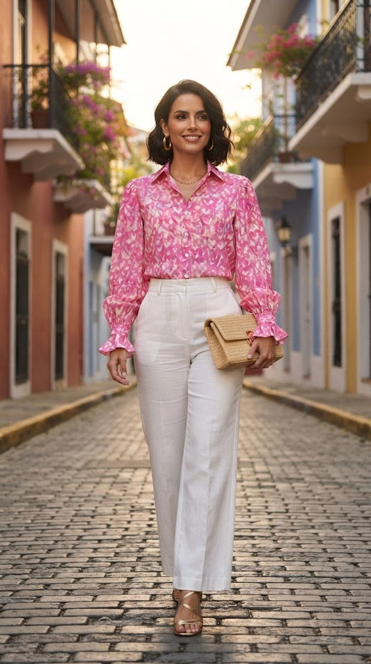 Blusa Rosa Casual / NOB08