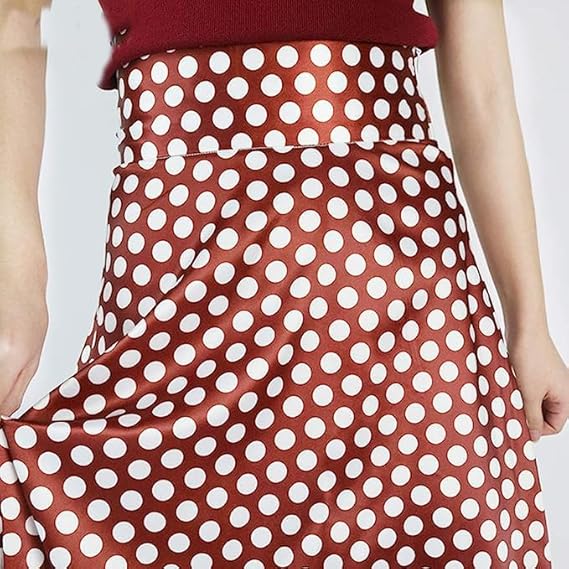 Falda midi de lunares en tela fluida/ AO20 image 4