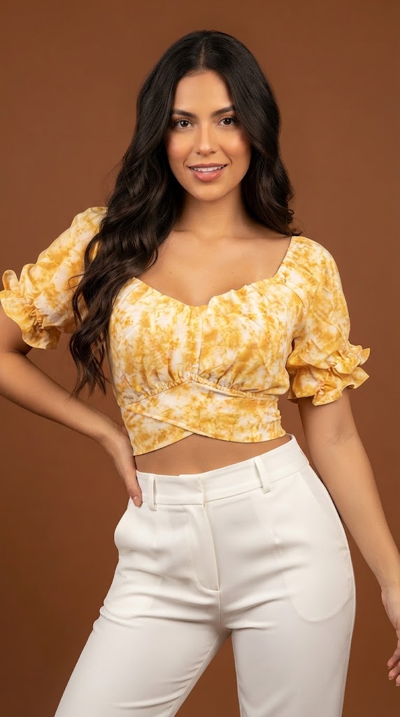 Top amarillo casual urbana / ANB13