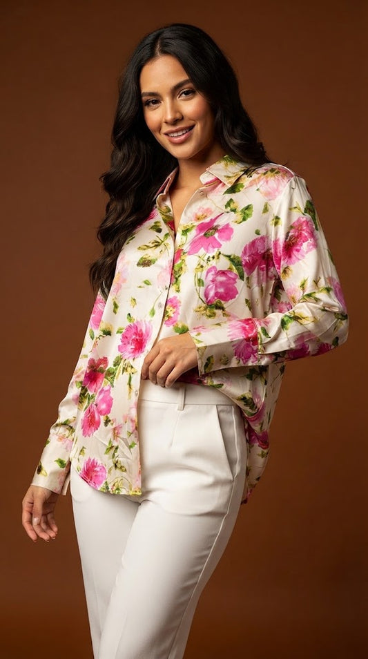 Blusa Floral de Manga Larga / ANB26044