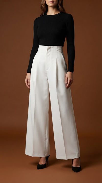 Pantalón Blanco Palazzo Clásico / ANE1001-55