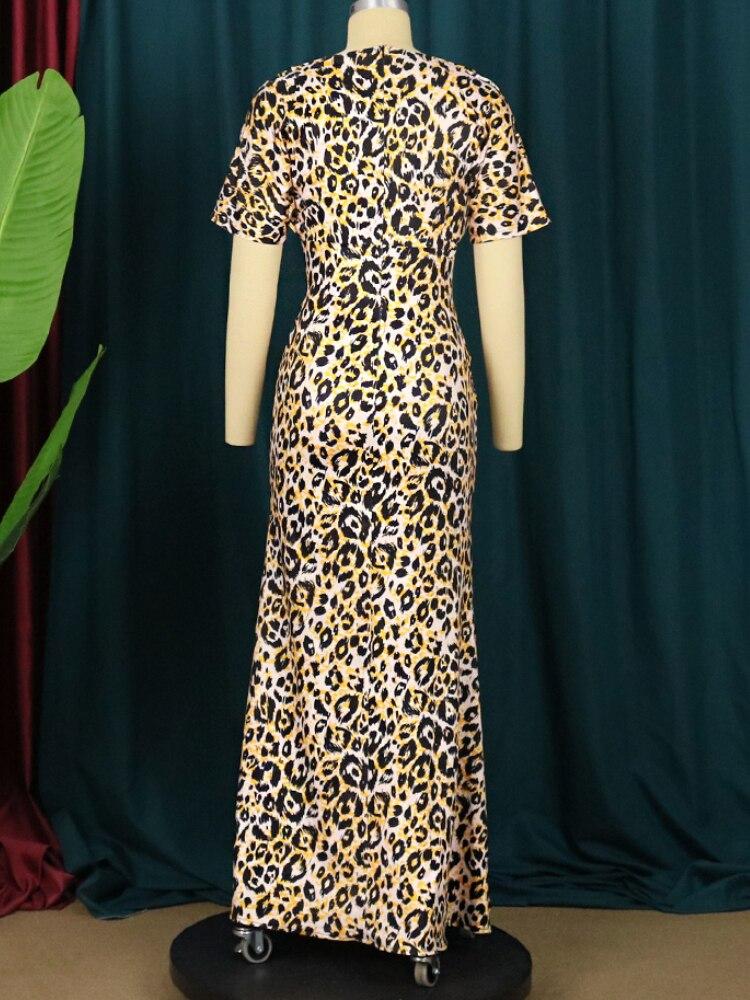 Vestido animal print largo con abertura AOMEI / AO76 image 2
