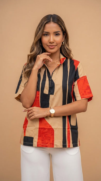 Blusa Estampada Geométrica / ANB26077