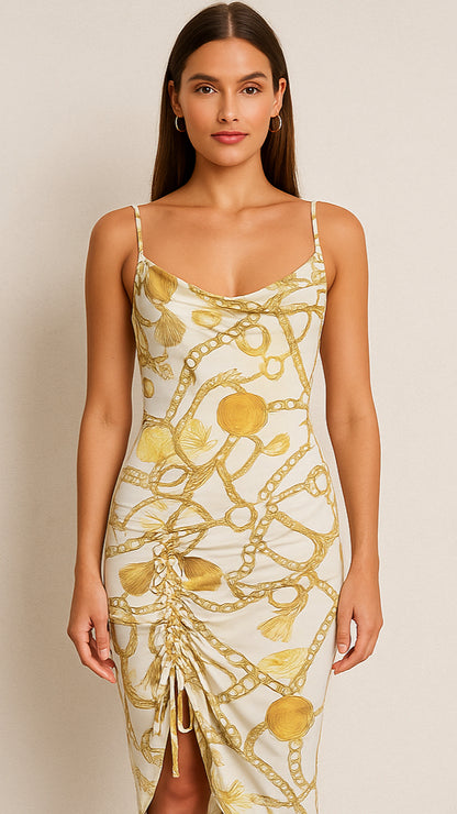 Vestido Entallado con Estampado y Tirantes / V238 image 0