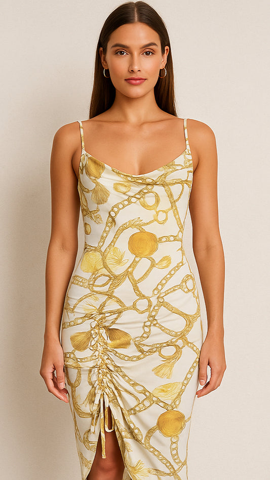 Vestido Entallado con Estampado y Tirantes / V238 image 0