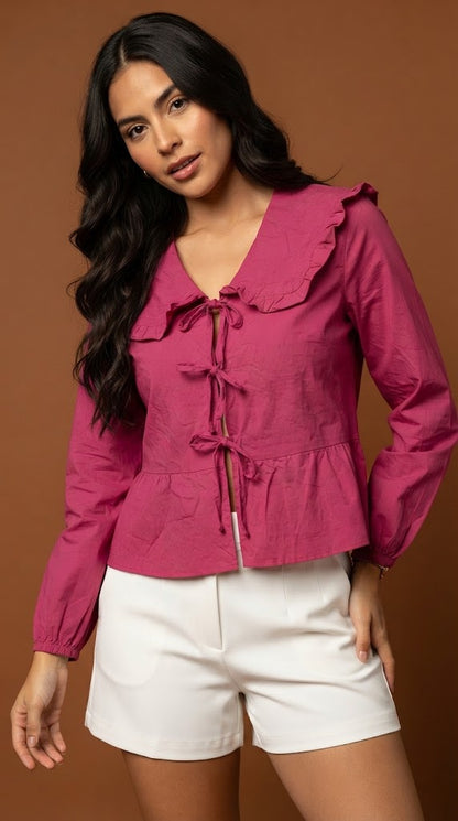 Blusa Fucsia con Lazo / ANB26071