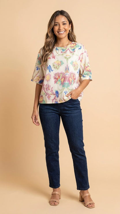 Blusa Manga Media Estampada / ANB26093