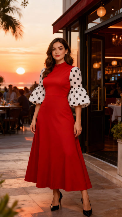 Vestido con mangas lunares / AO114 image 4