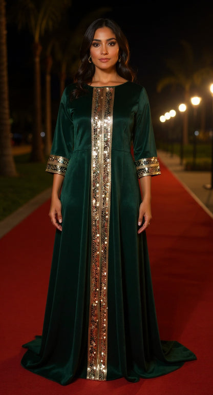 Vestido verde elegante / AO139 image 0