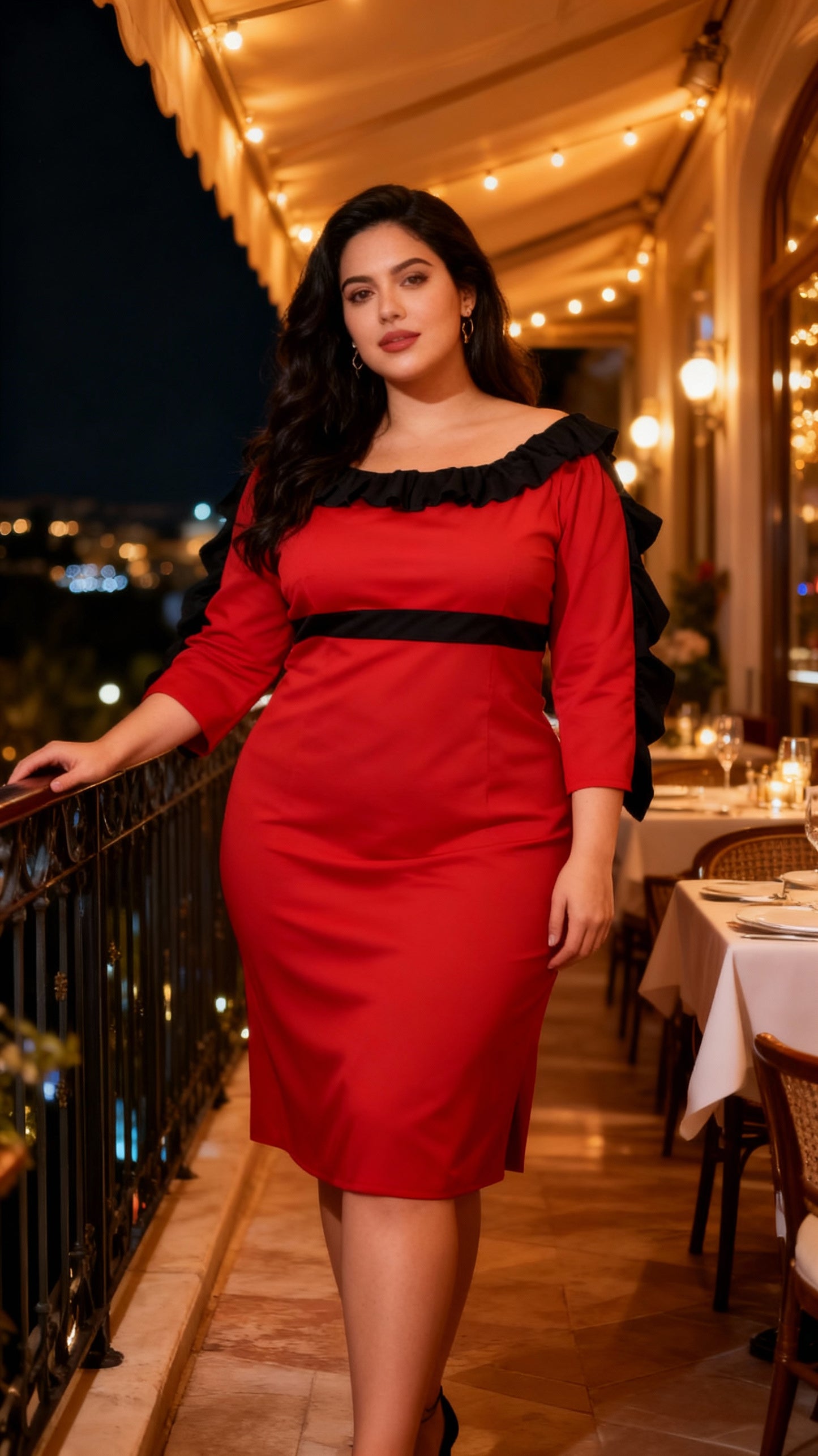 Vestido rojo y negro /AO148 image 0