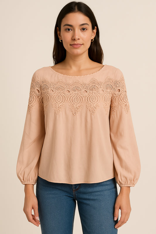 Blusa satinada manga globo / P5 image 0