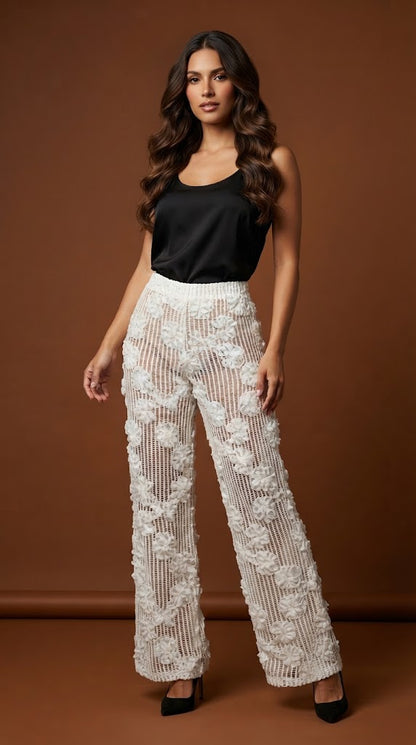 Pantalón semitransparente blanco / SH64