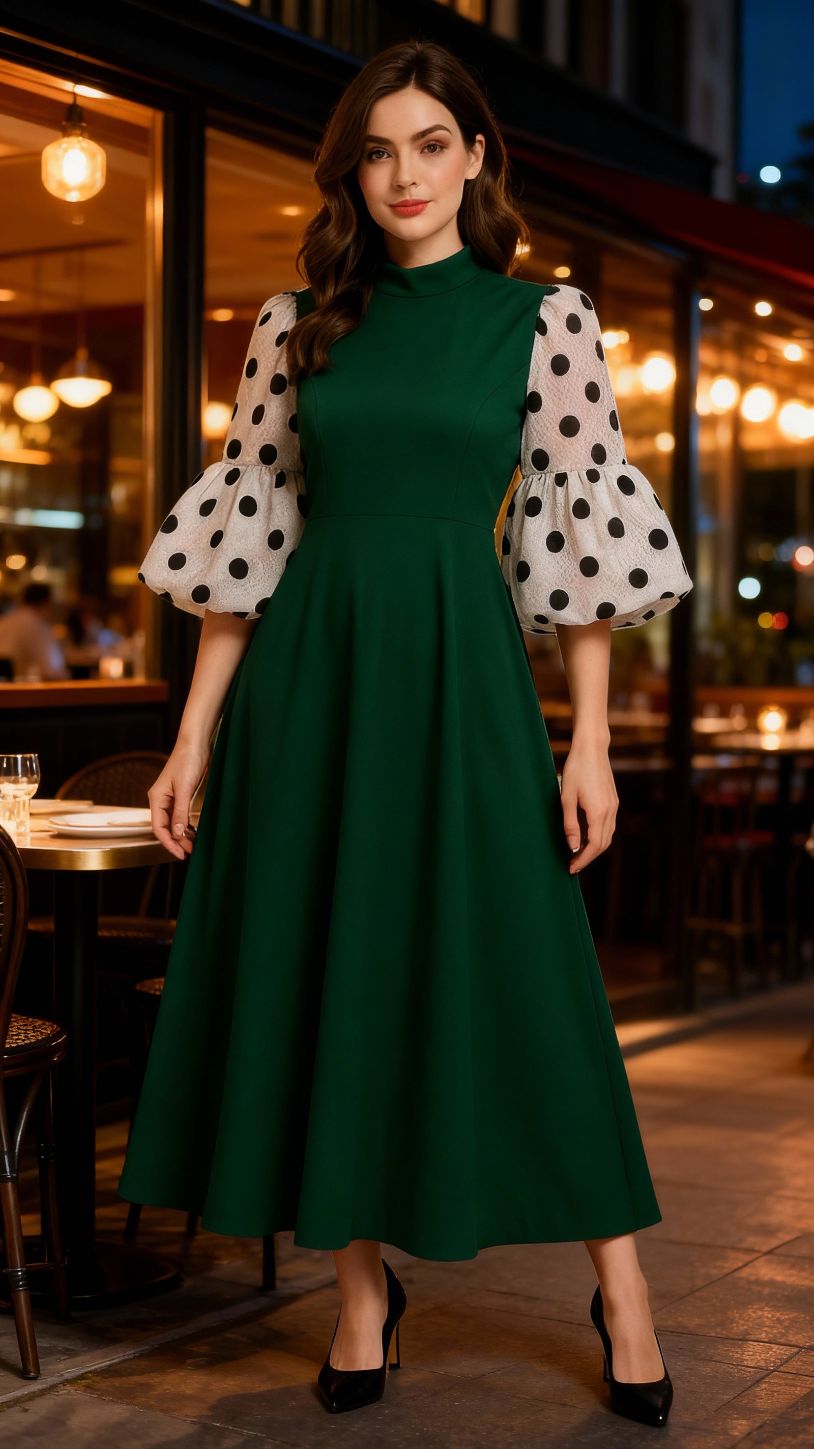 Vestido con mangas lunares / AO114 image 2