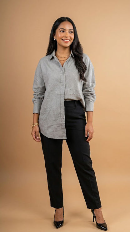 Camisa de vestir gris / ANB26065