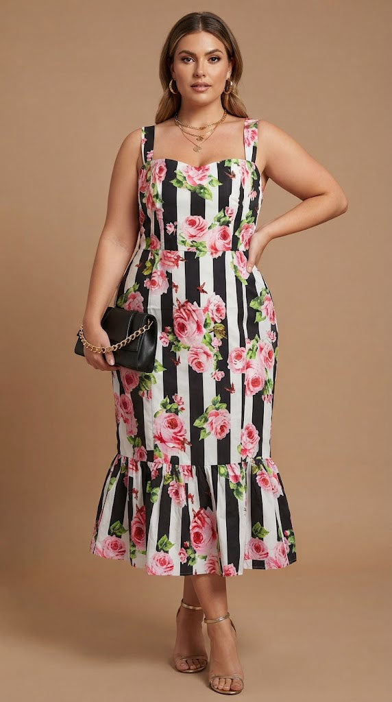 Vestido floral con tirantes / AO25