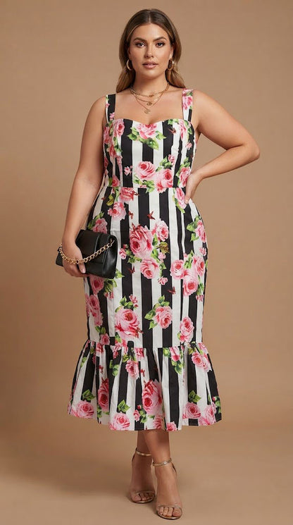 Vestido floral con tirantes / AO25