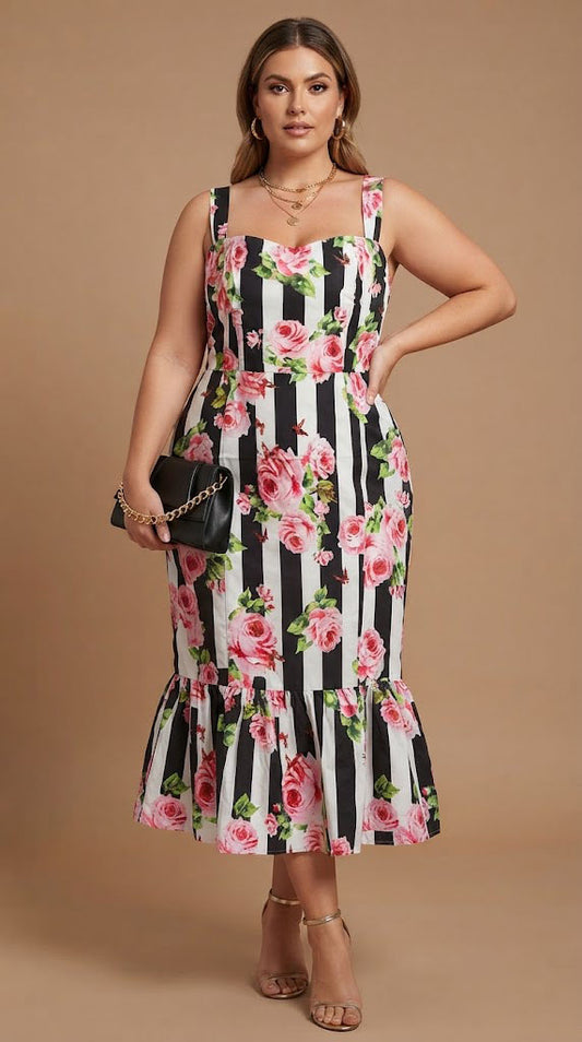 Vestido floral con tirantes / AO25